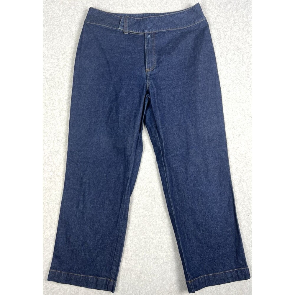 Riveted by Lee Womens L Blue Cropped Straight Leg Jeans Trouser Denim Minimalist